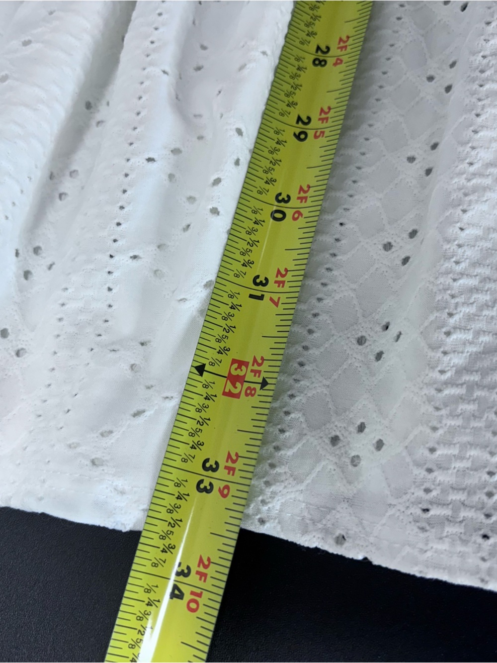White Eyelet Ruffle-Hem Mini Dress - Picture 5 of 6